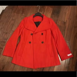 Calvin Kline Orange Wool Coat